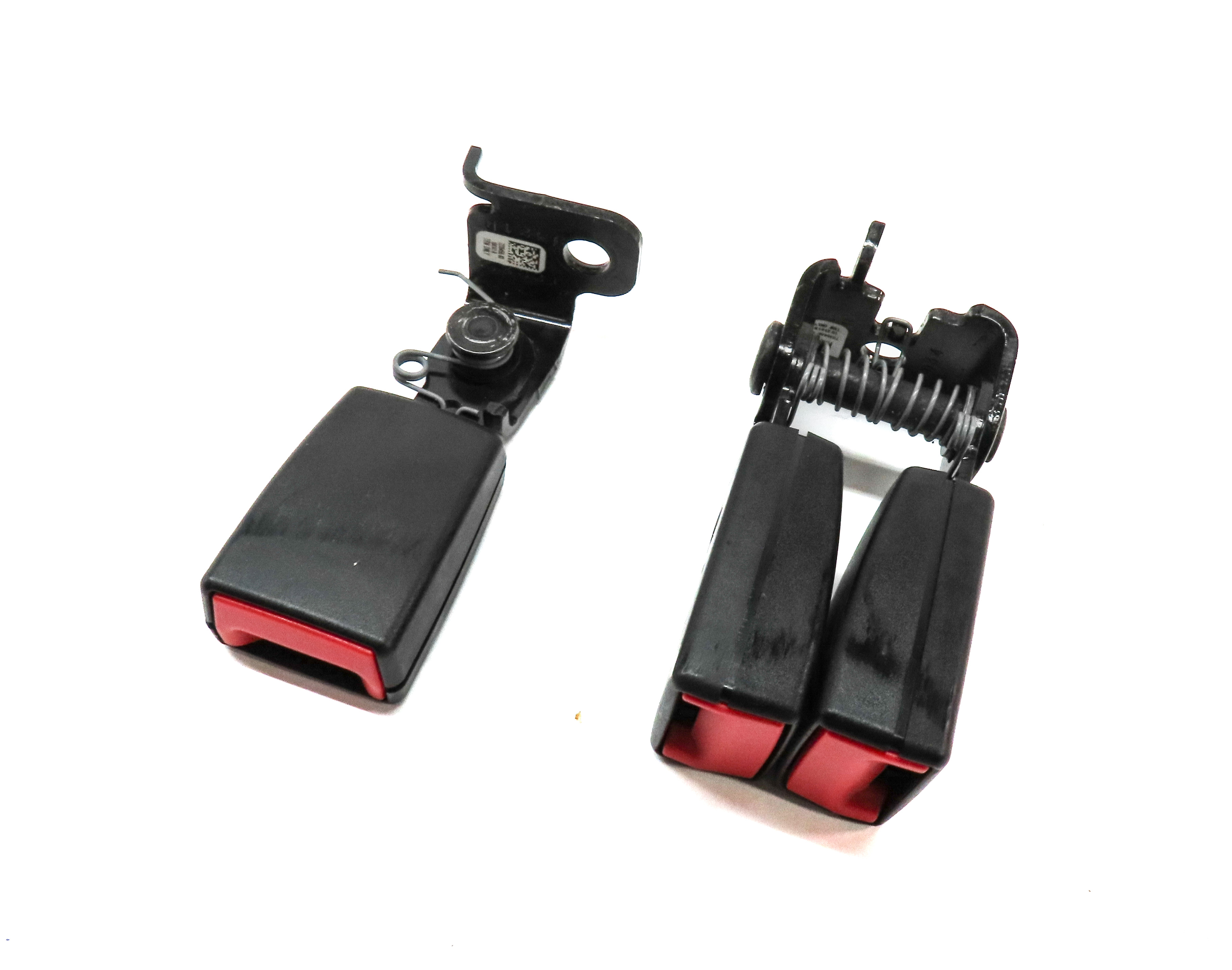 14 BMW X3 F25 REAR LEFT CENTER RIGHT SEAT SEATBELT BUCKLE RECEIVER SET/2 (BLACK) — exact item pictured